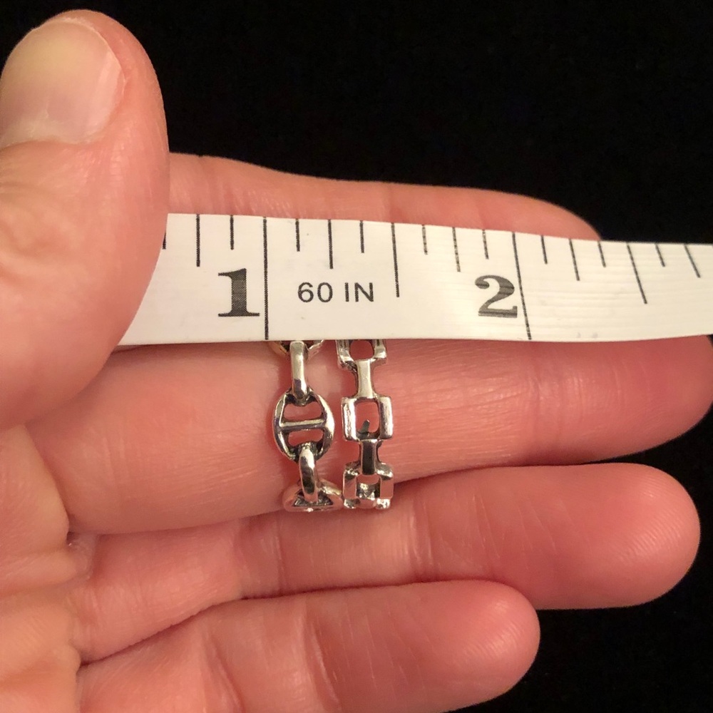 Two Silver Chain Link Stackable Rings - Picture 7 of 7